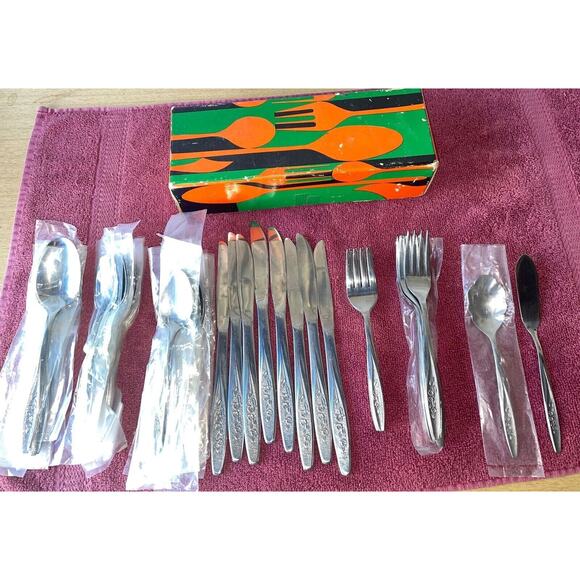 Spiegel Flatware “Roseglow” Pattern 50 Piece Service For 8 - See Notes - Picture 1 of 6